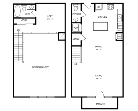 One Bedroom TH 1112sqft